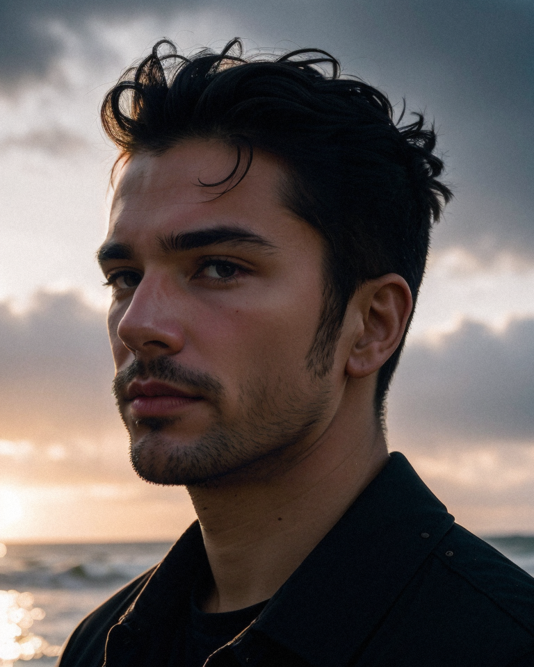 3978526593-5775659-b_w photo of 42 y.o man in black clothes, face, half body, body,  detailed skin, skin pores, coastline, overcast weather, wind,.png